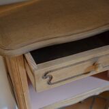 Wood and pink bedside table