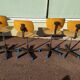 Set of 4 adjustable swivel sewing workshop chairs