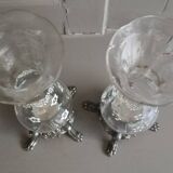 Paire de vases en verre émaillé