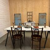 Patinated trestle table