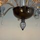 Venetian chandelier in two-tone grey/blue Murano glass with gilding, circa 1990.