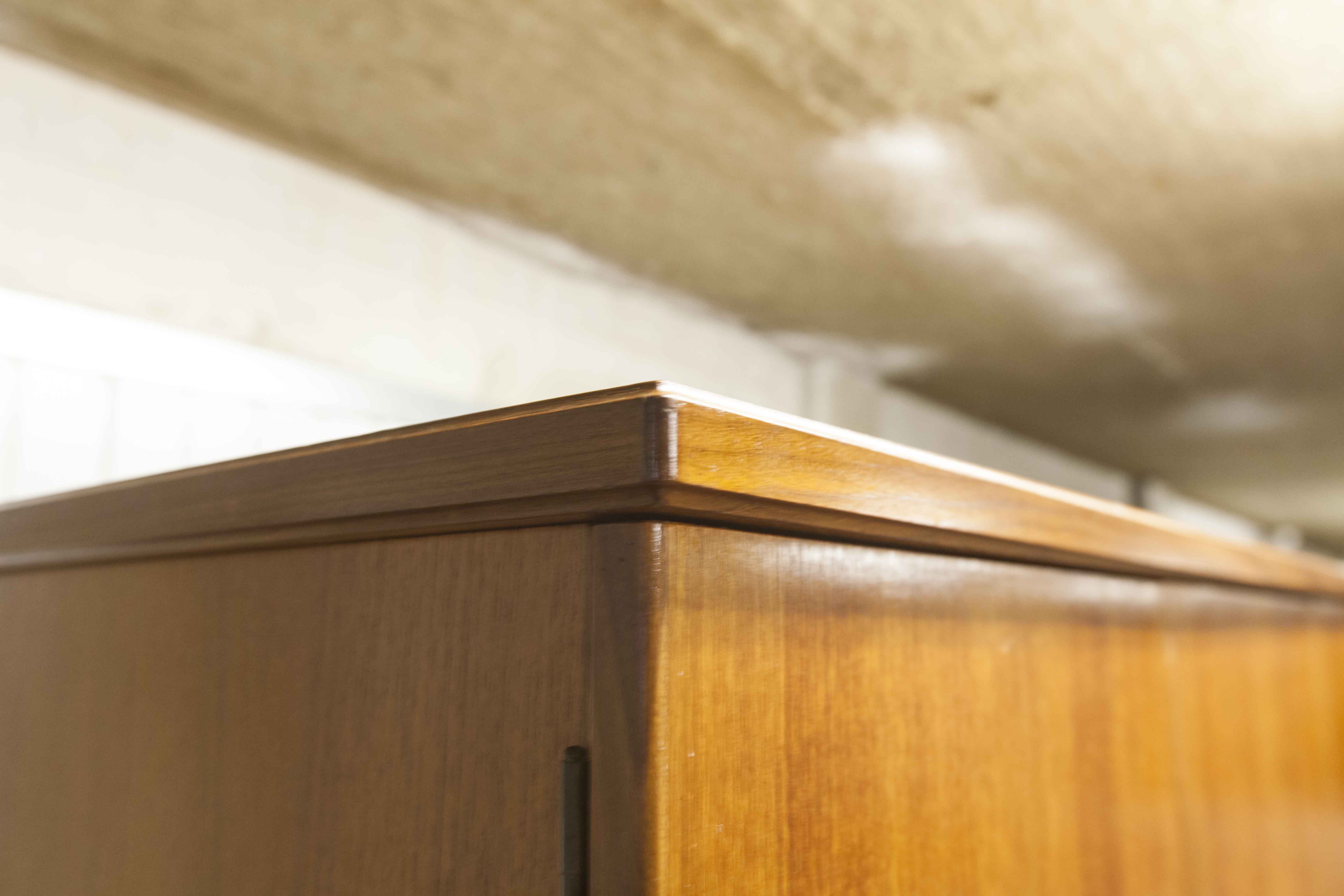 Scandinavian teak cabinet 4 doors 2+1 drawers wardrobe 1960