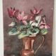 Ancient painting - Bouquet of cyclamens
