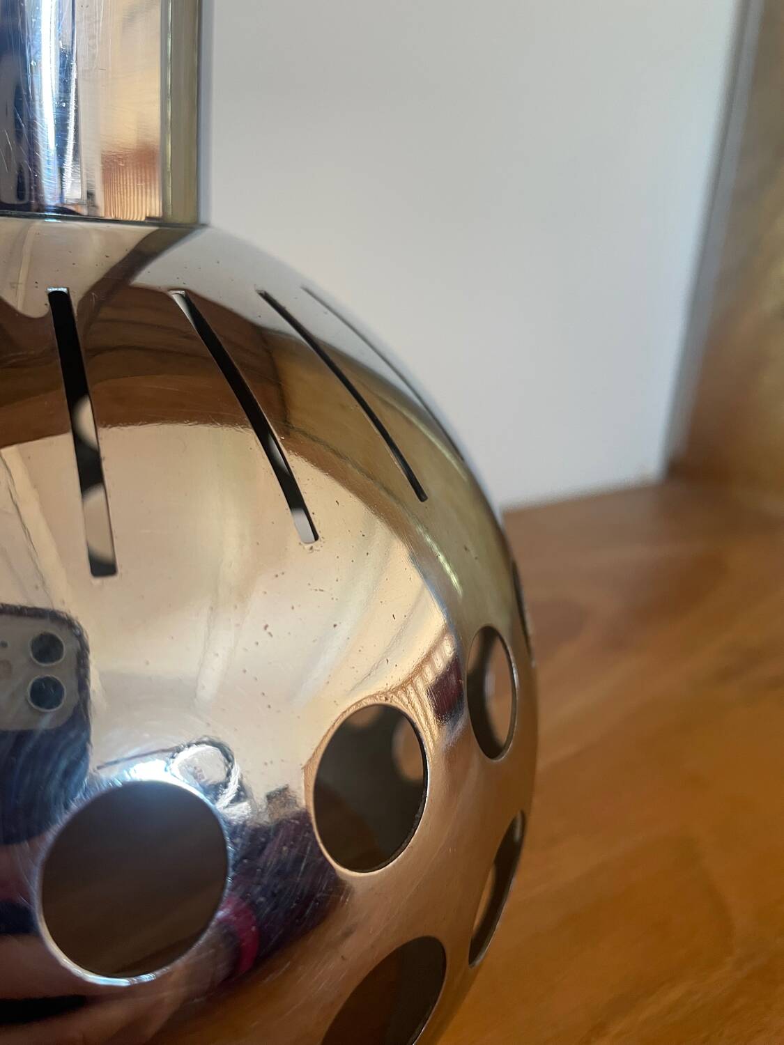 Suspension vintage luminaire chromé seventies