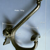 Pair of silver metal hooks