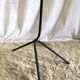 Black metal tripod lamppost and sisal-mid lampshade, 20th