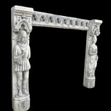 Neo-Gothic stone fireplace