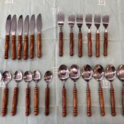 Vintage wooden cutlery set