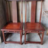 Pair of solid mahogany state chairs