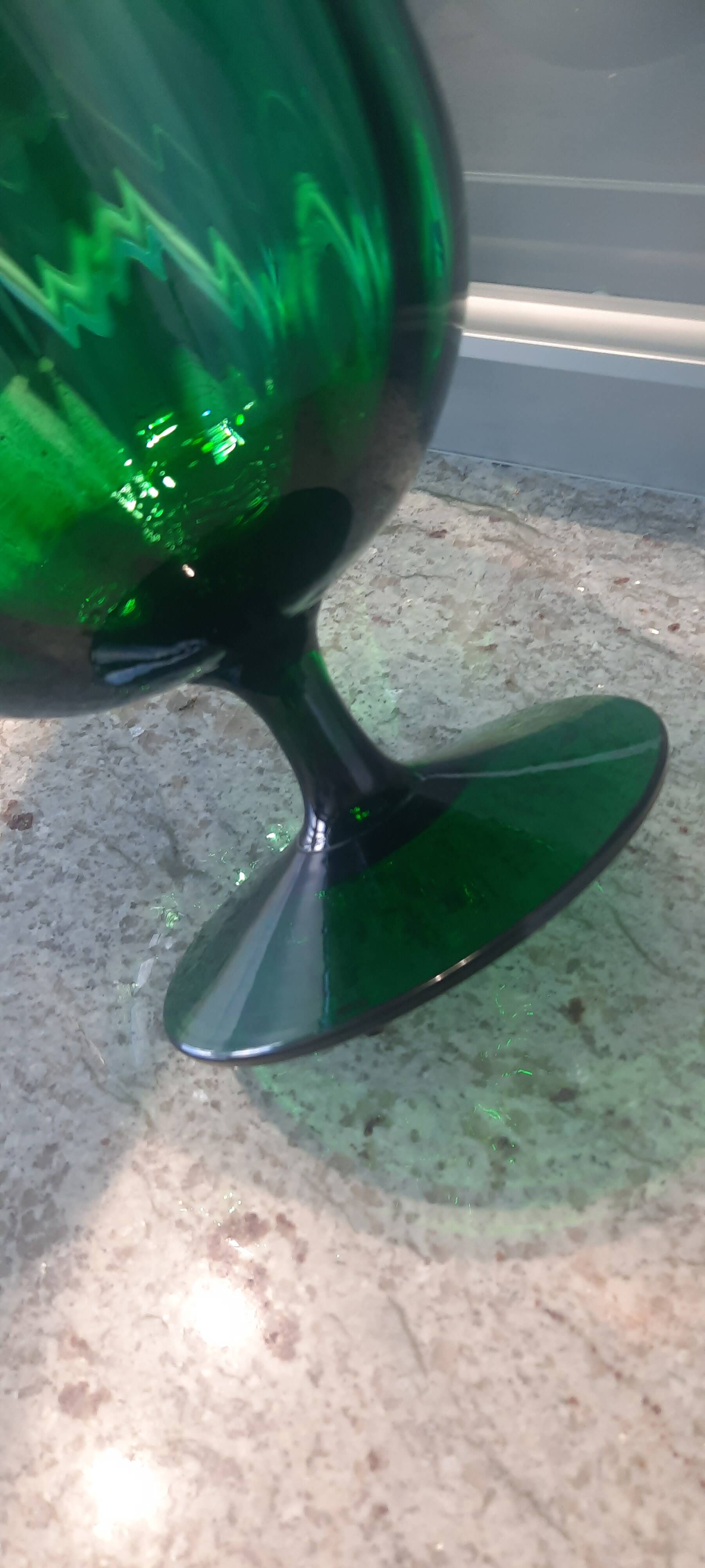 Vintage empoli crystal cup vase