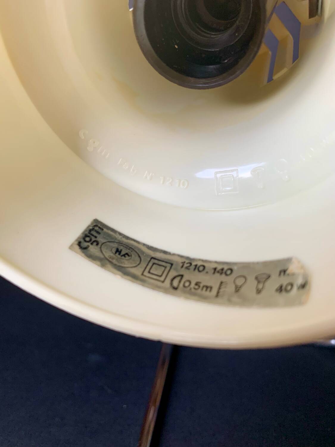 Pair of plastic and metal spotlights 1970 CGM