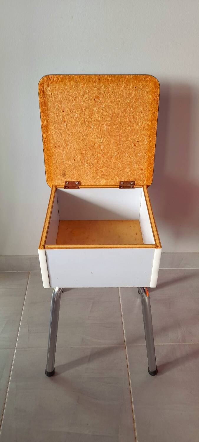 60s blue formica chest stool