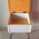 Tabouret coffre en formica bleu 60s