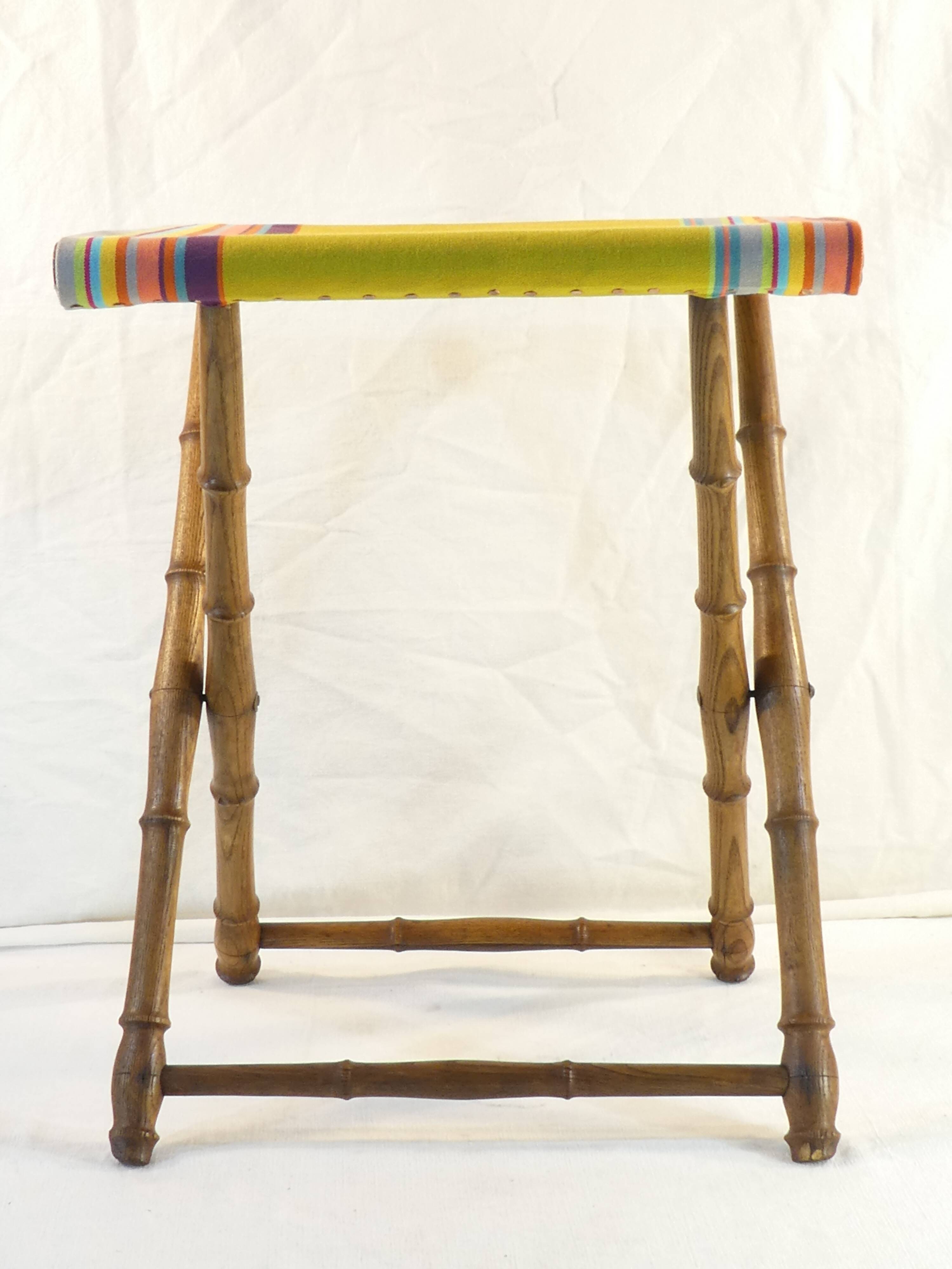 Old folding seat or foot rest picnic campsite