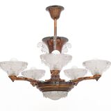 Lustre art déco ezan 6 feux