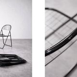 Vintage Mid-Century Modern Minimalist Black Metal Åland Chair from Ikea