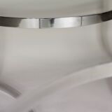 Coffee table published by Dassas, base in chromed steel and thick glass slab, France, 1963