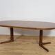 Table à manger ronde en teck extensible des années 1960, Danemark
