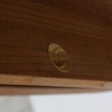 Vintage Danish oval extendable dining table Dyrlund solid teak