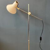 Lampadaire réglable blanc vintage des années 50