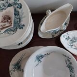 Service terre de fer 42 pieces Creil Montereau modele Cartels