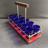 Blue liqueur glass set