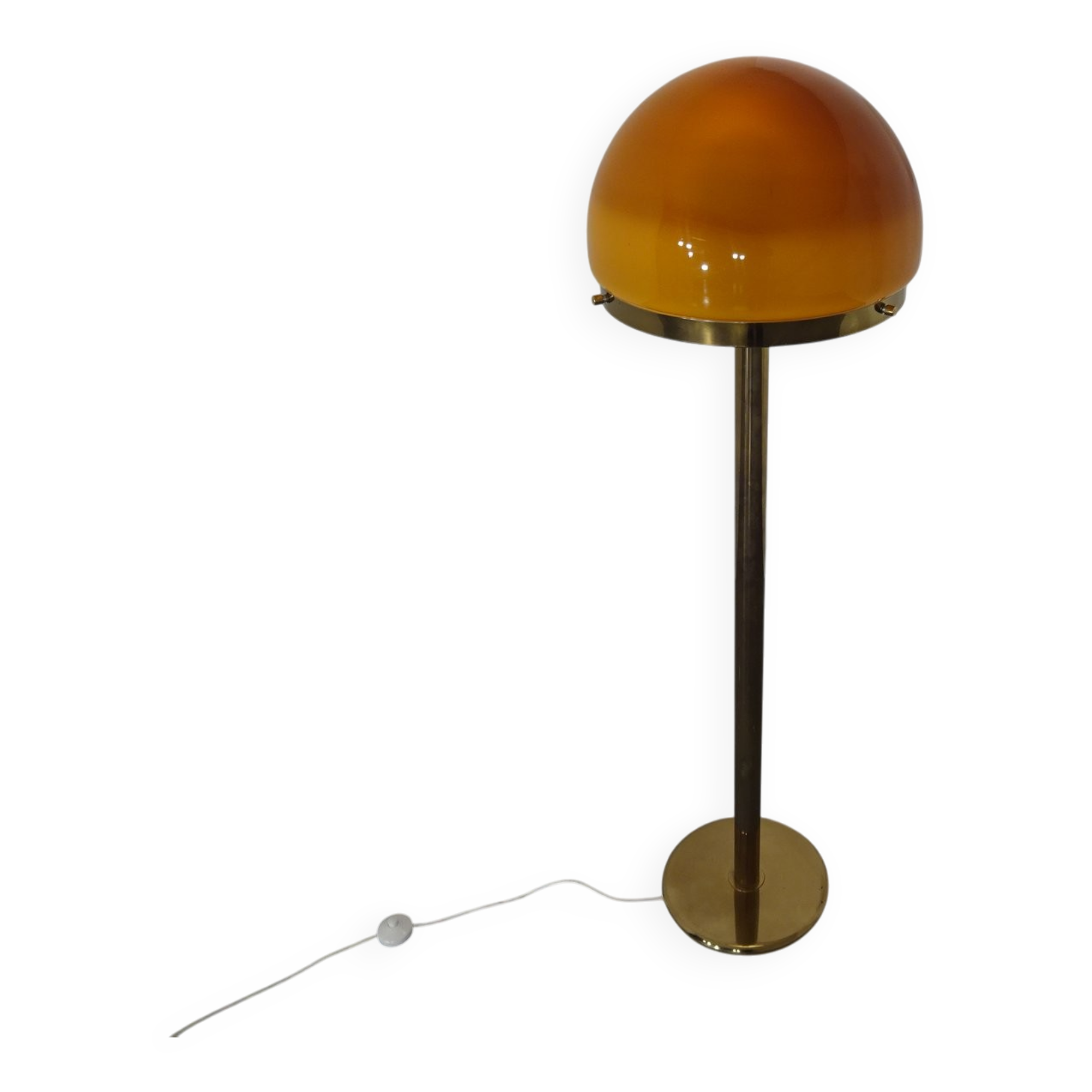 Brass and Glass Floor Lamp, 1970s