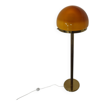 Brass & Glass Floor Lamp, 1970s