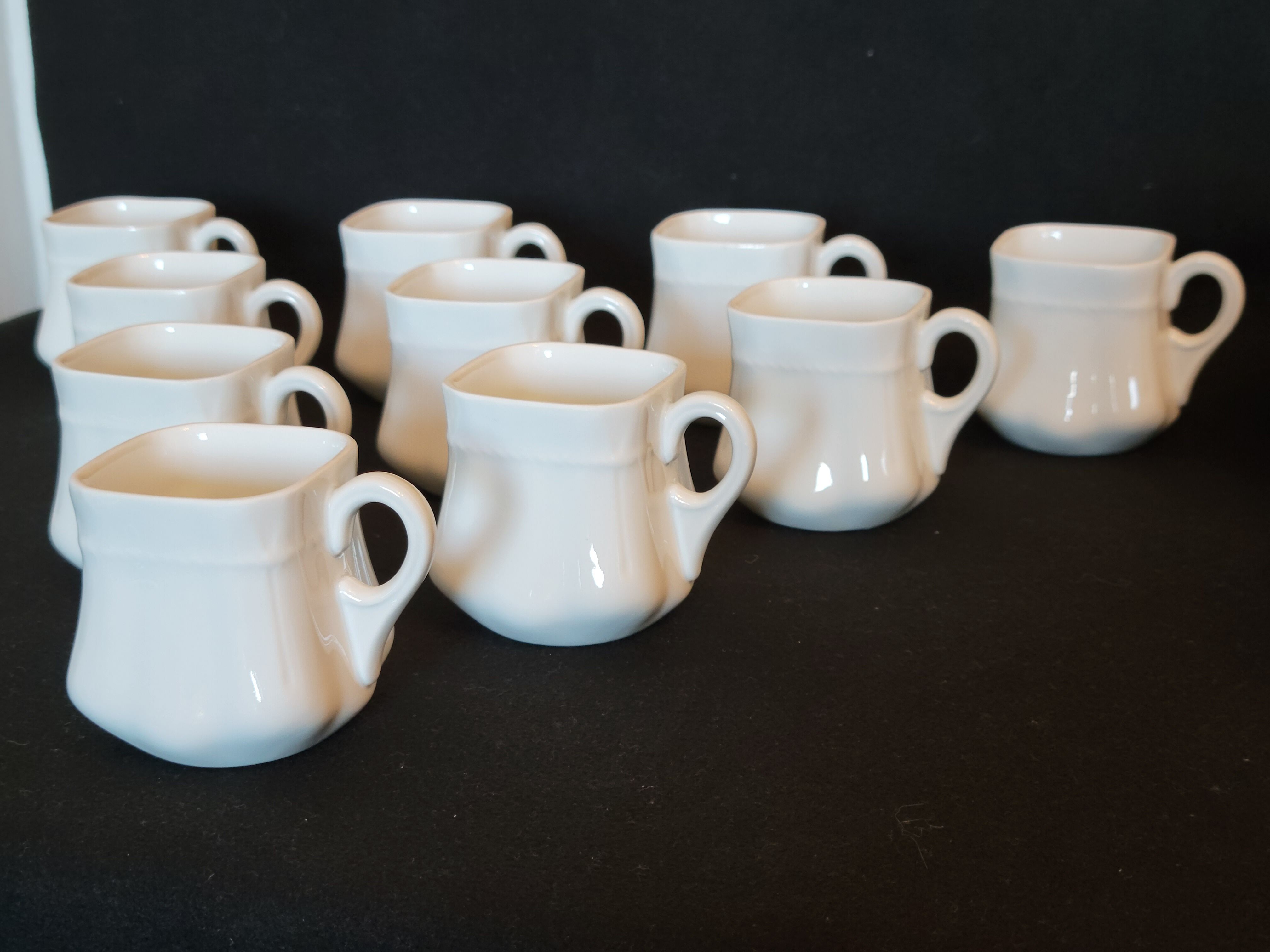10 old porcelain cream jars