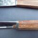 12 table knives vintage handle wood (rosewood) stainless steel blades