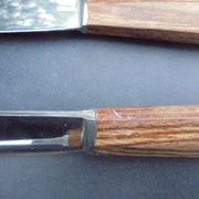12 table knives vintage handle wood (rosewood) stainless steel blades