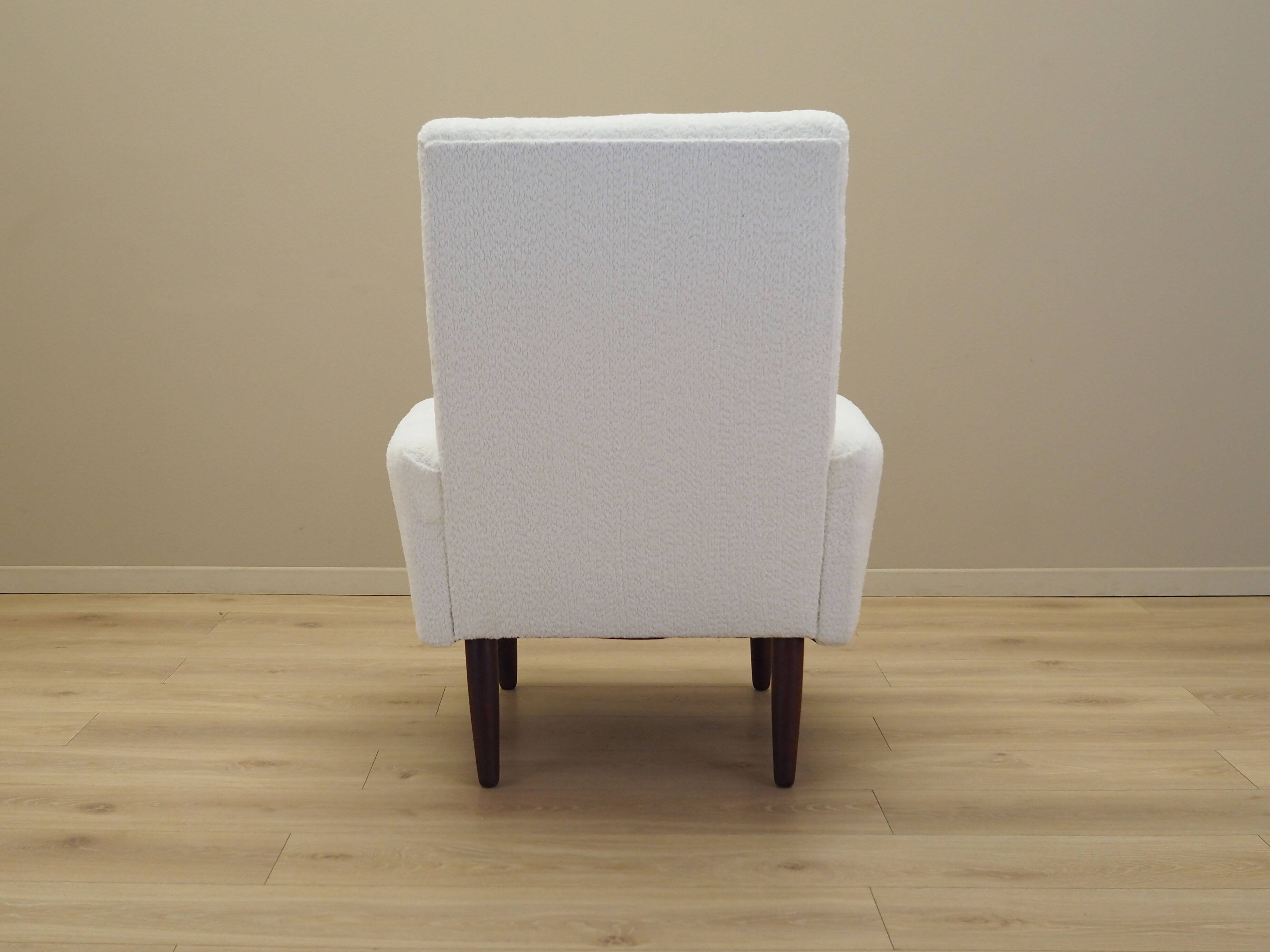 White armchair, Danish design, 1970s, production: Denmark