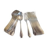 12 couverts de table 24p en métal argenté Alfenide Christofle Modèle Pompadour