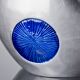 Biomorphic vase by Art3, aluminum and blue glazed ceramic, Spain, 1980