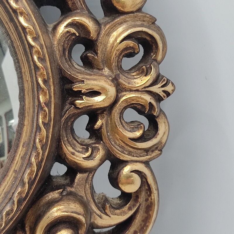 Round wall mirror Deknudt baroque gold vintage scrolls decor