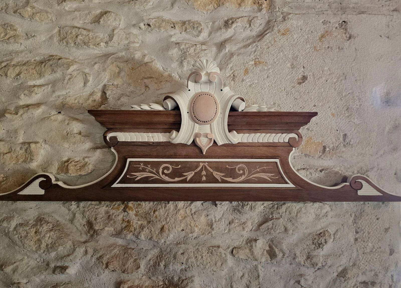 Old cornice in French neoclassical Louis XVI style.