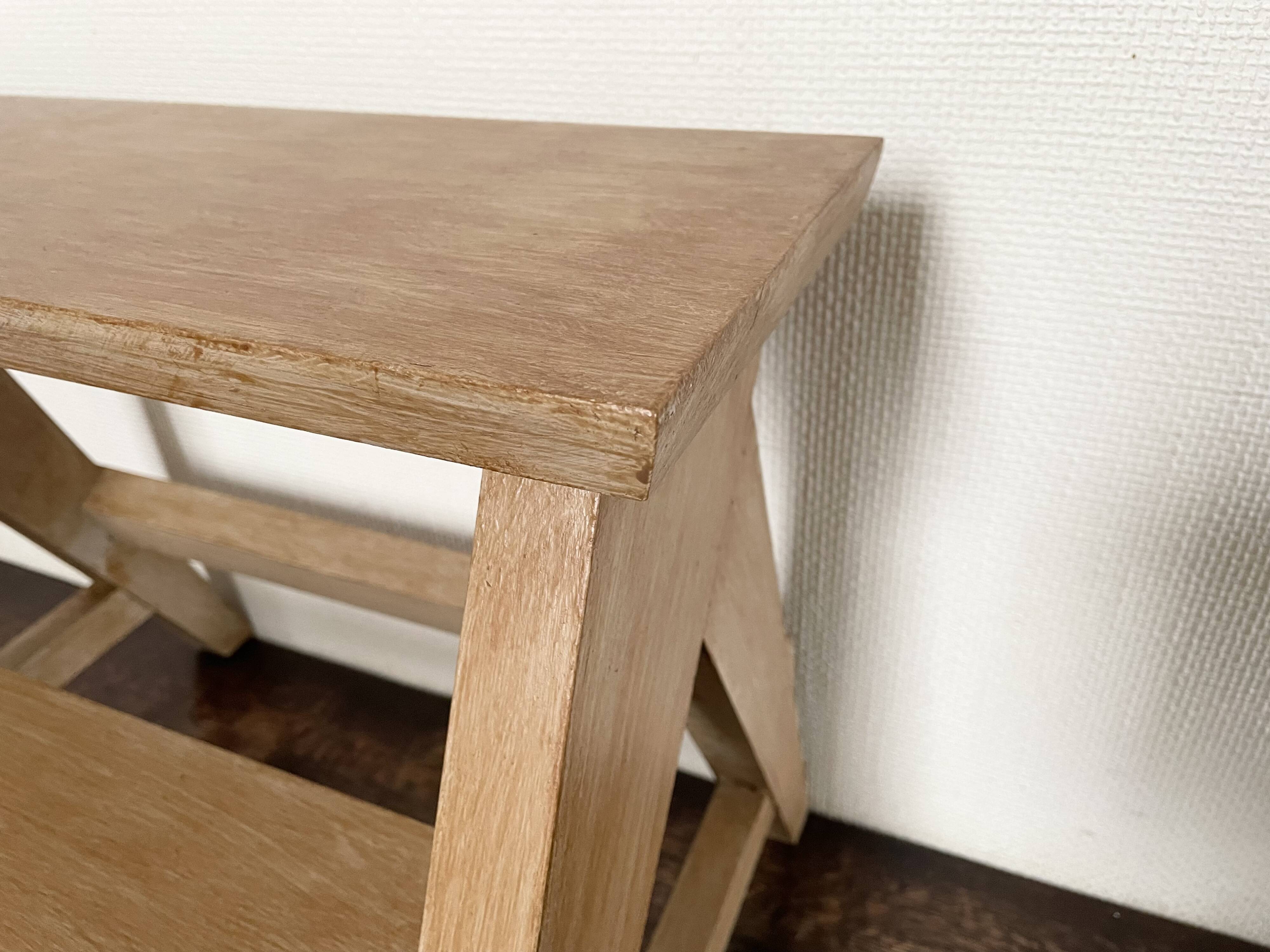 Weathered wooden step stool