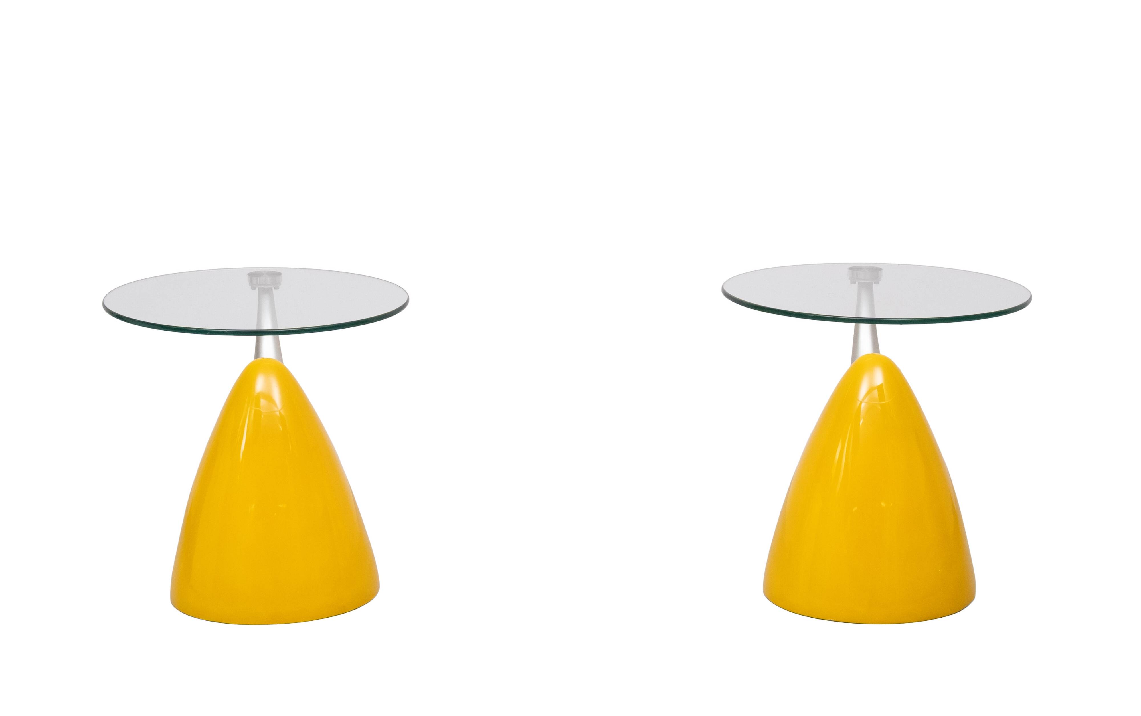 Pair Space Ace Bullet side Tables 1980s Italy