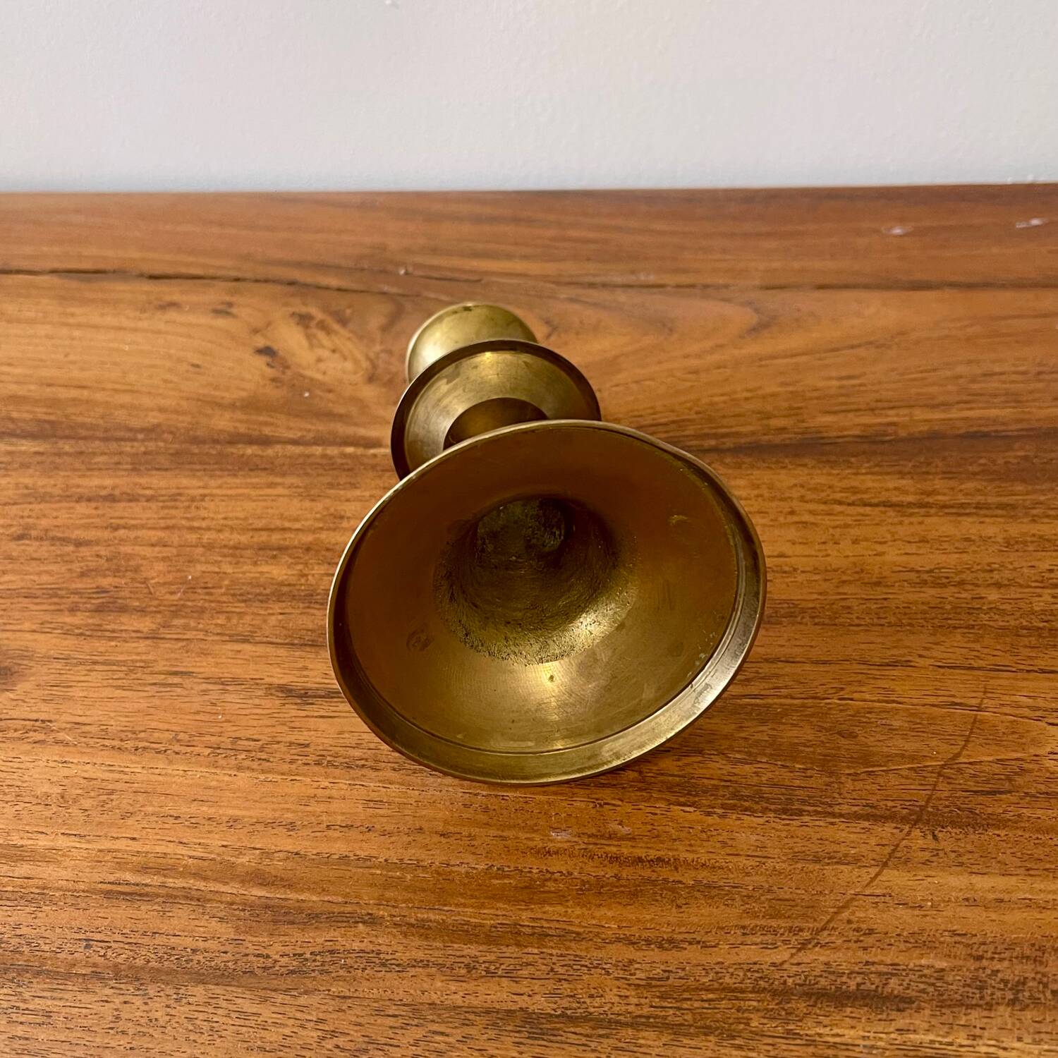 Brass candle holder with collar