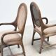 Ensemble de deux chaises d'appoint bohèmes sculpturales