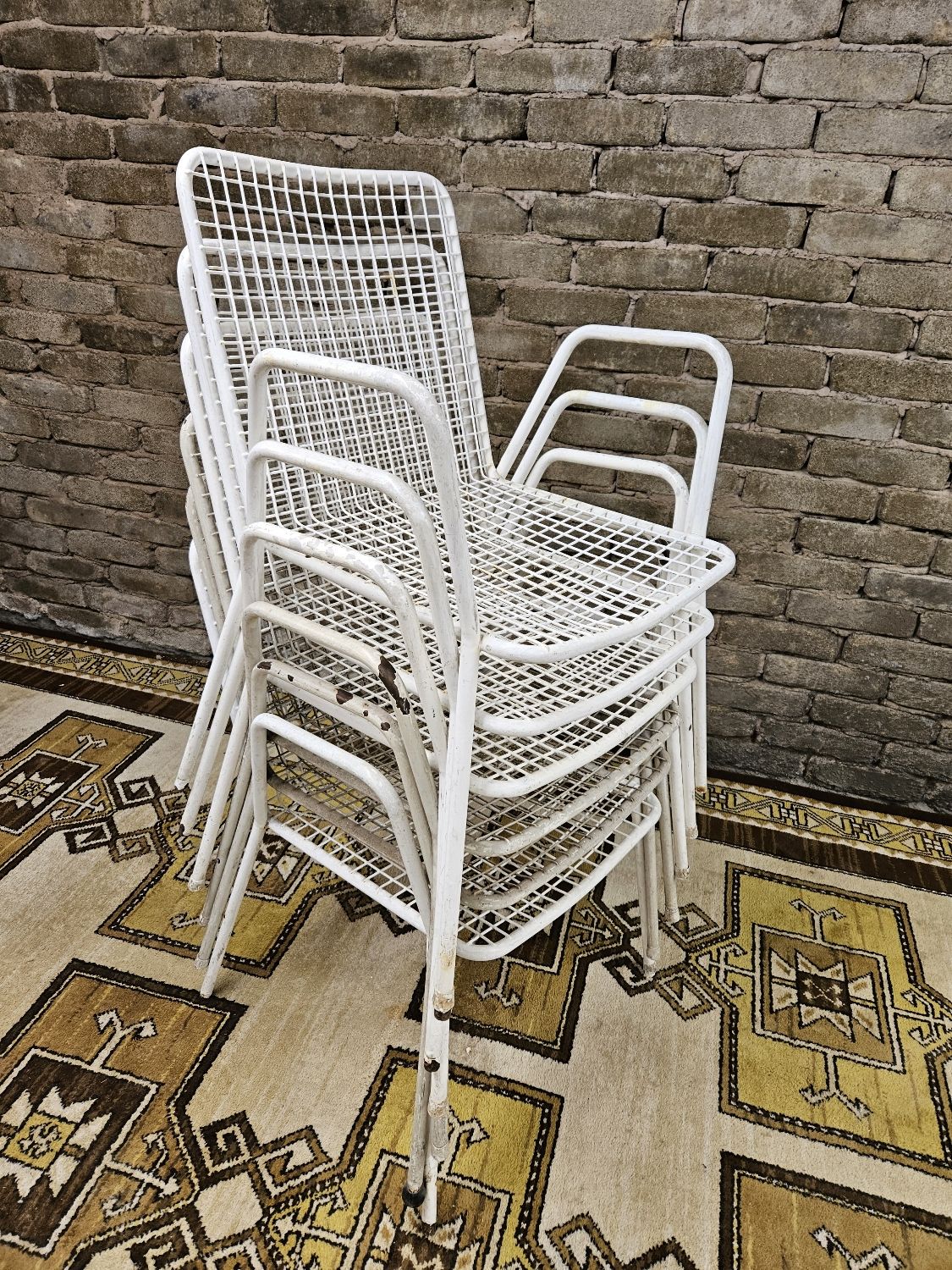 Set of 6 chairs and 1 rocking chair Rio by Emu 1960