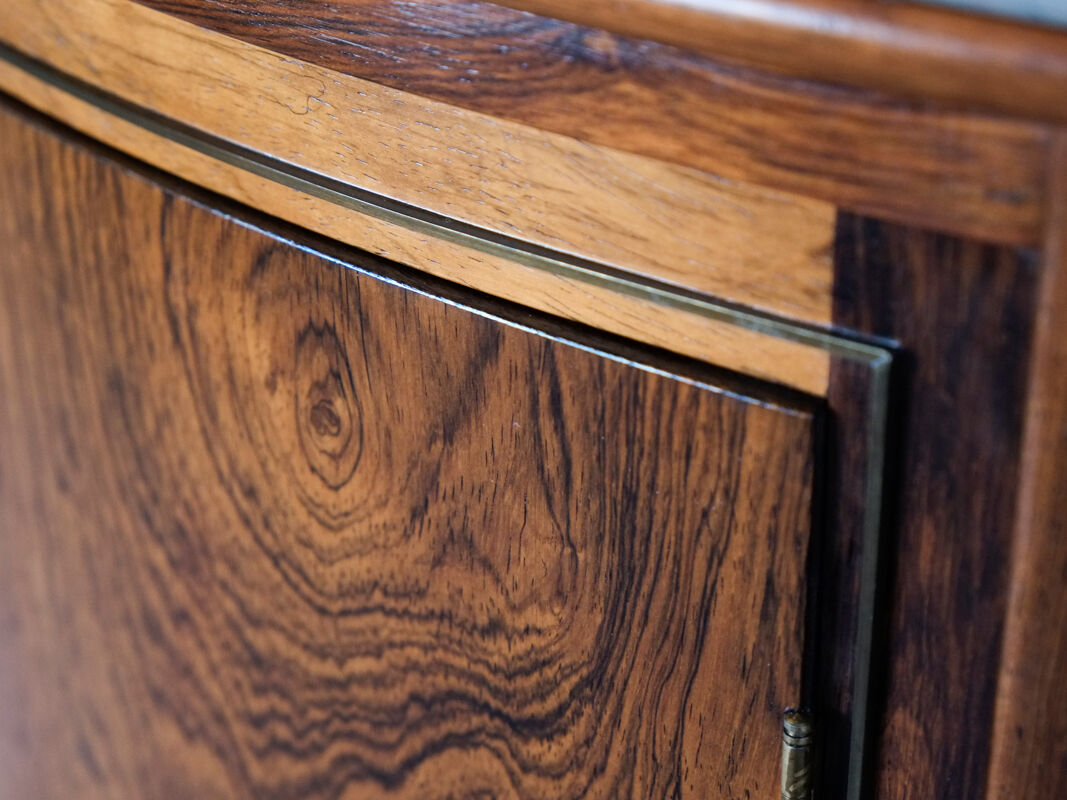 Compact danish corner cabinet in rosewood