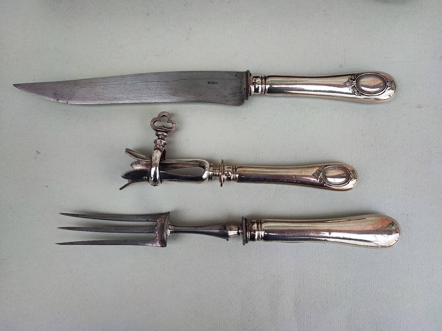 Sterling silver roast carving set
