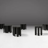 Black Stackable Stool by Bram Vanderbeke, Belgium