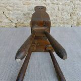 Mountain chair in solid wood, carved with a chisel, around 1960.