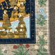 Large Persian painting on silk - large decorative hanging - scene of