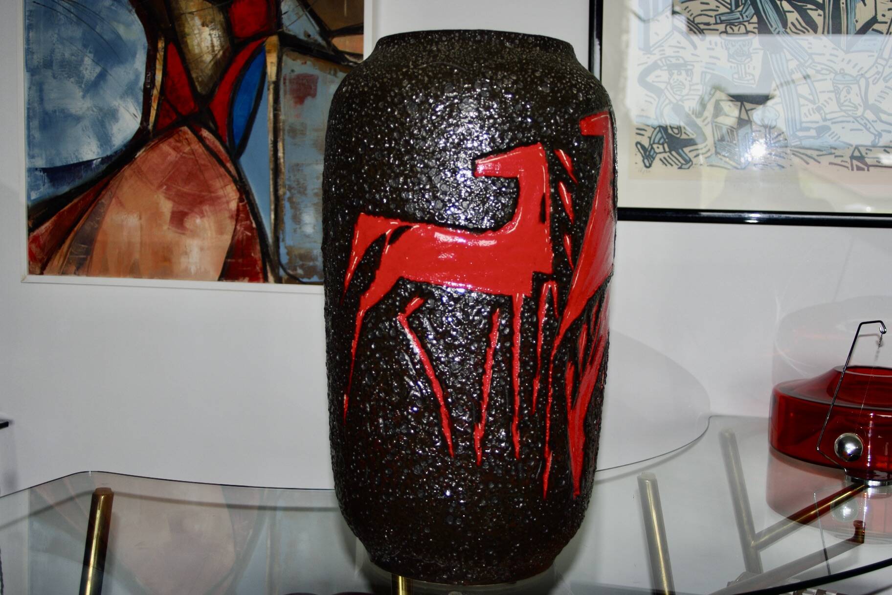 Large vintage ceramic vase from scheurich germany 1970