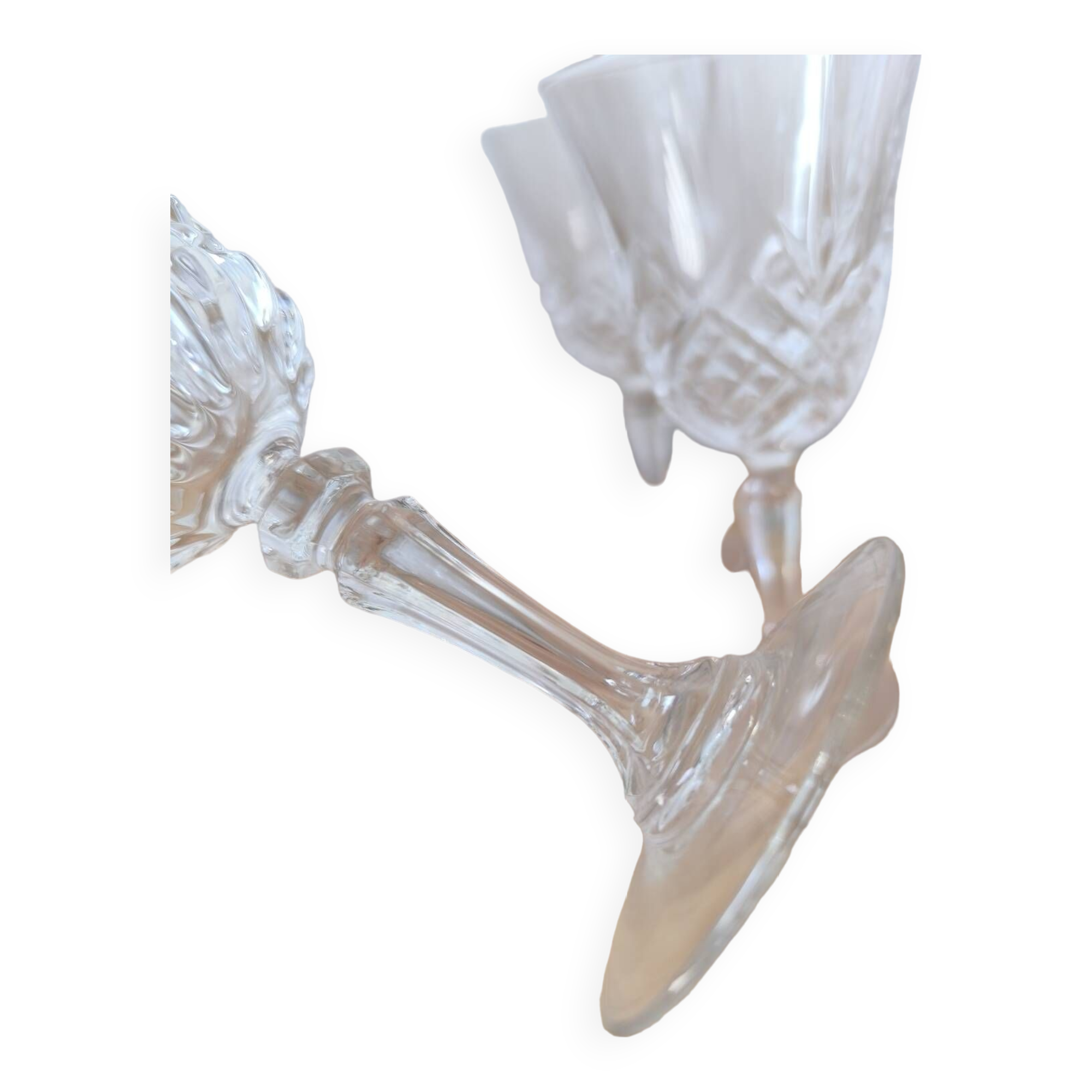 Set of 7 mismatched wine glasses