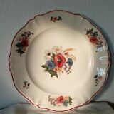 Round flat in faience of sarreguemines model agreste 34 cm