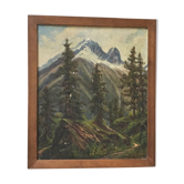 Ancienne toile huile L'aguille Verte 43 x 54cm
